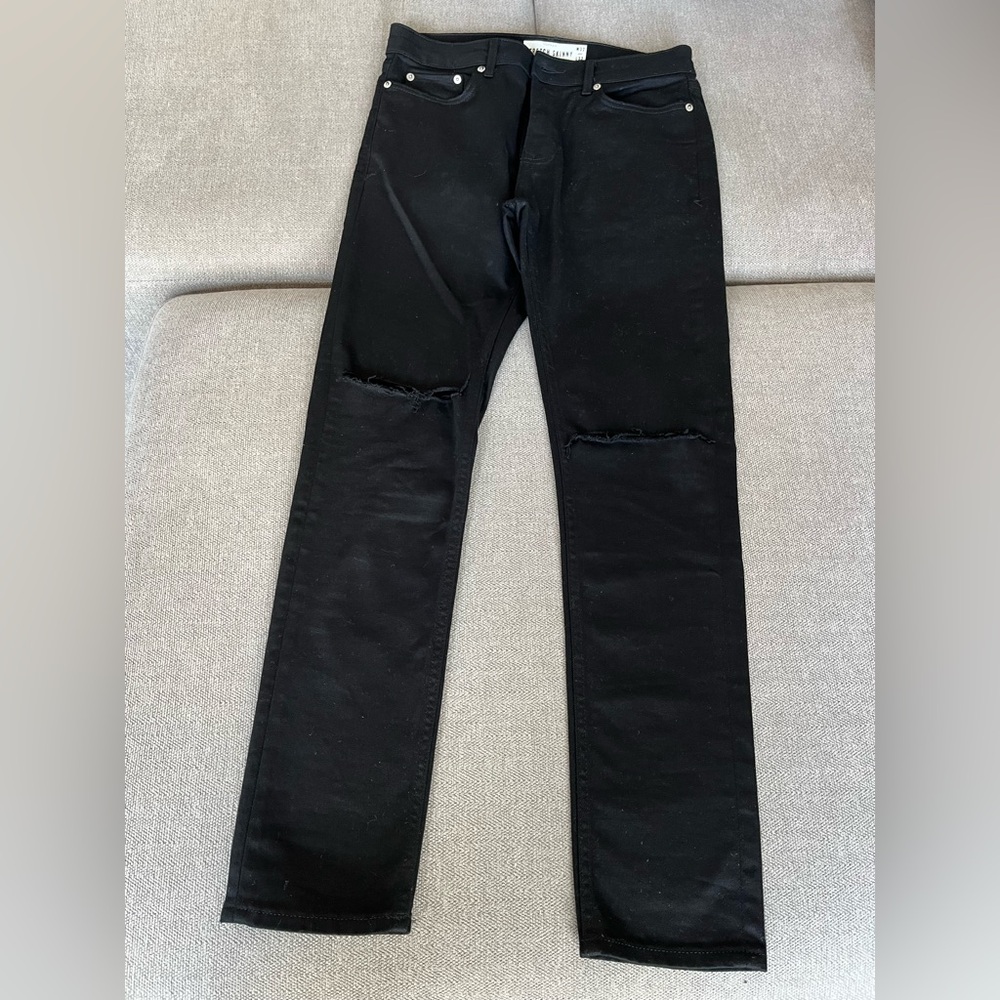 Topman mens Black stretch Skinny Jeans 31x32